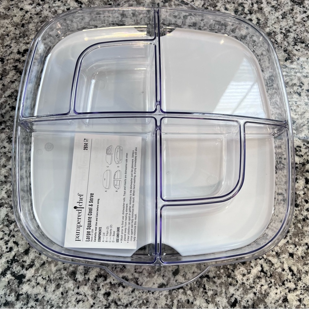 Pampered Chef cool & serve square tray #2614